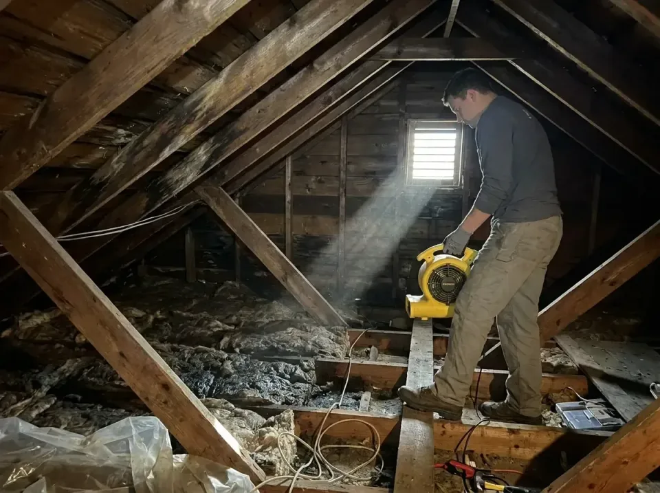 attic-water-damage-drying-proc-007 — frequently asked questions, Emergency Water Extraction & 24/7 Flood Response in McConne…